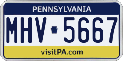 PA license plate MHV5667