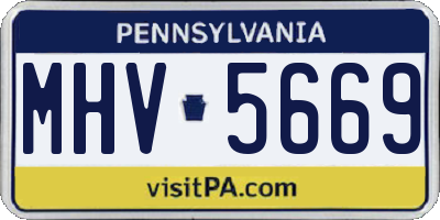 PA license plate MHV5669