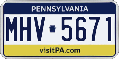 PA license plate MHV5671