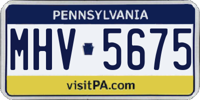 PA license plate MHV5675