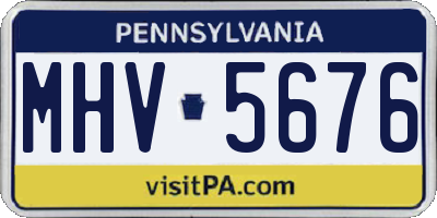PA license plate MHV5676