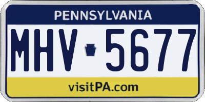 PA license plate MHV5677