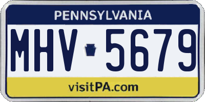 PA license plate MHV5679