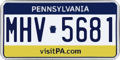 PA license plate MHV5681