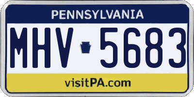 PA license plate MHV5683