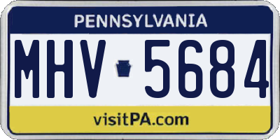 PA license plate MHV5684