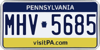 PA license plate MHV5685
