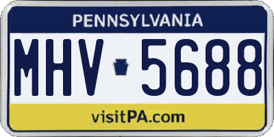 PA license plate MHV5688