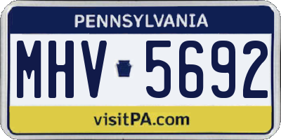 PA license plate MHV5692