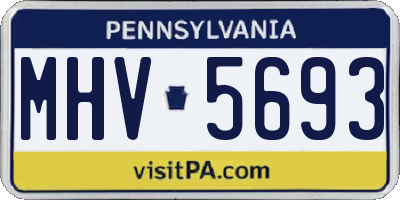 PA license plate MHV5693