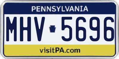 PA license plate MHV5696