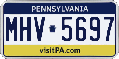 PA license plate MHV5697