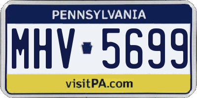 PA license plate MHV5699