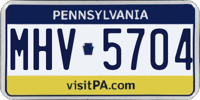 PA license plate MHV5704