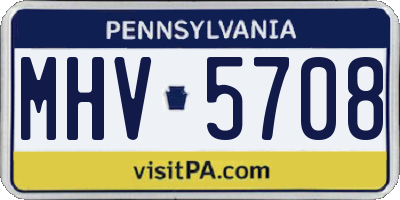 PA license plate MHV5708
