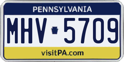 PA license plate MHV5709