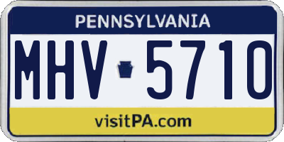 PA license plate MHV5710