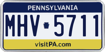 PA license plate MHV5711