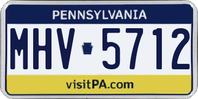 PA license plate MHV5712