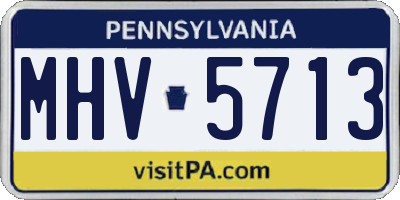 PA license plate MHV5713