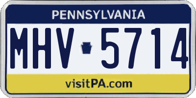 PA license plate MHV5714