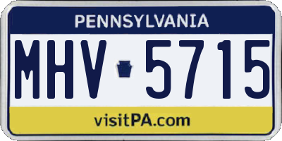 PA license plate MHV5715
