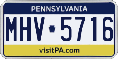 PA license plate MHV5716