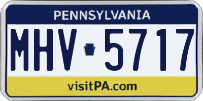 PA license plate MHV5717