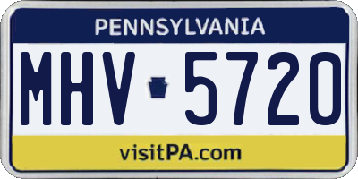 PA license plate MHV5720