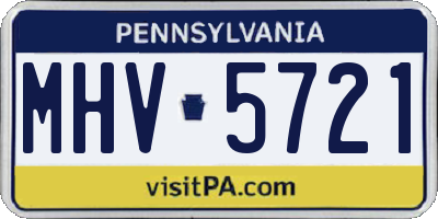 PA license plate MHV5721