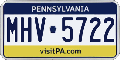 PA license plate MHV5722