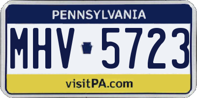 PA license plate MHV5723