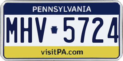PA license plate MHV5724