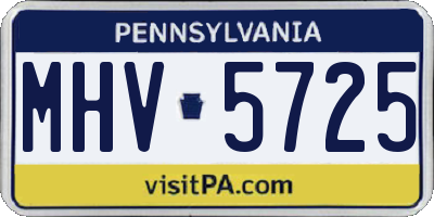 PA license plate MHV5725