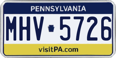 PA license plate MHV5726