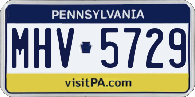 PA license plate MHV5729