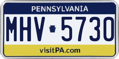PA license plate MHV5730