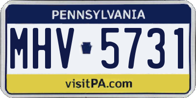 PA license plate MHV5731