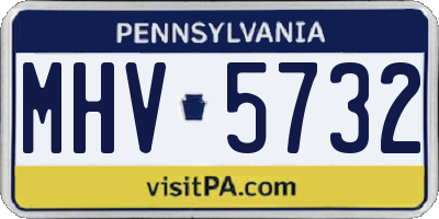 PA license plate MHV5732