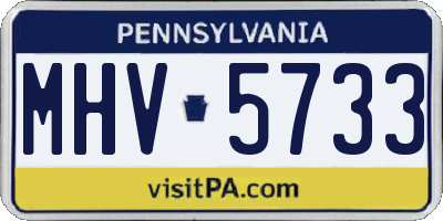 PA license plate MHV5733