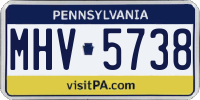 PA license plate MHV5738