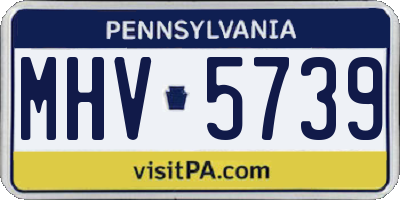 PA license plate MHV5739