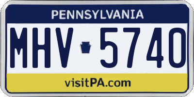 PA license plate MHV5740