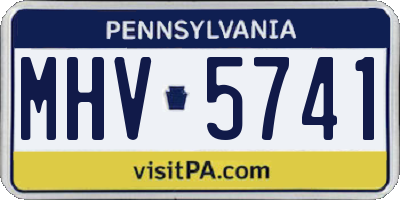 PA license plate MHV5741