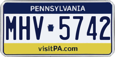 PA license plate MHV5742