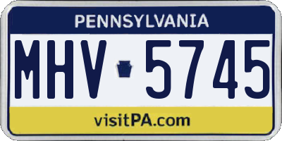 PA license plate MHV5745