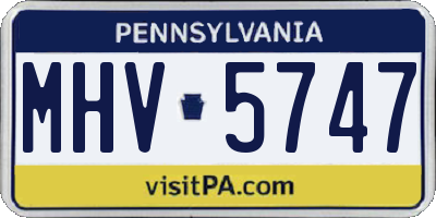 PA license plate MHV5747