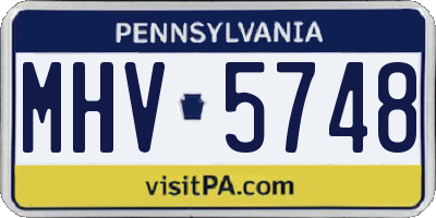 PA license plate MHV5748