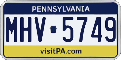 PA license plate MHV5749