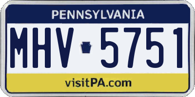 PA license plate MHV5751